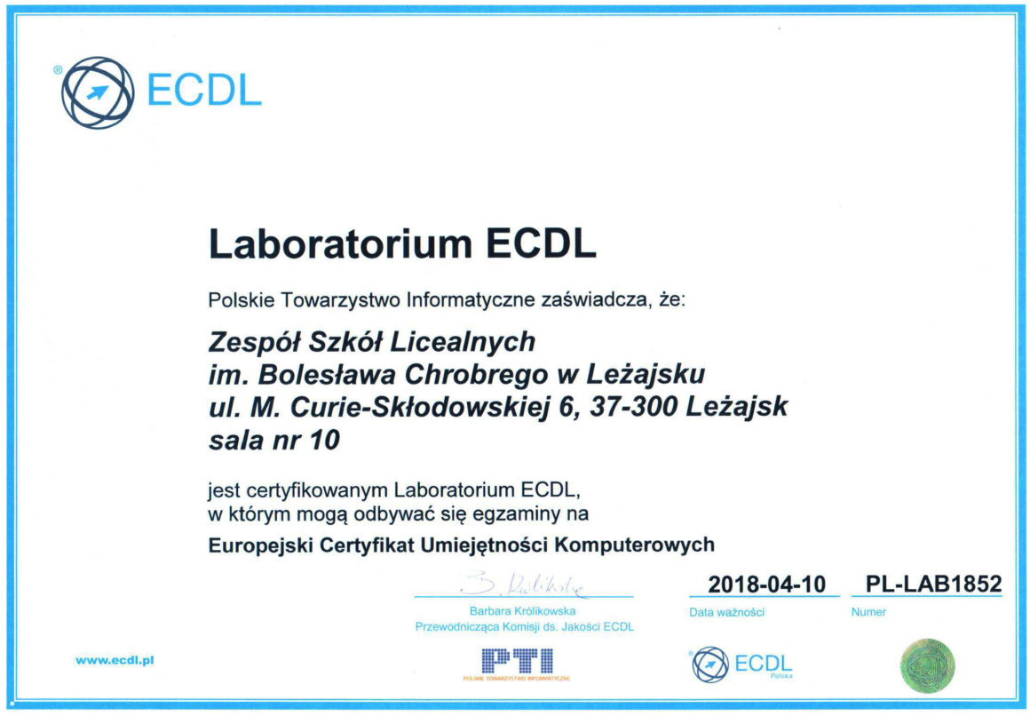 Certyfikowane Laboratorium ECDL